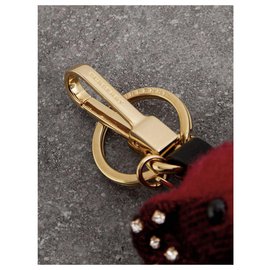 Burberry-BURBERRY, Key ring Thomas Bear with hairpin 100 % cachemire-Rouge