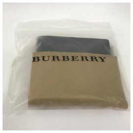 Burberry-Cartera con solapa ID de BURBERRY con estampado de cuadros de Londres-Negro,Azul