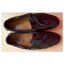 Car Shoes-Couro de grão marrom escuro clássico-Castanho escuro