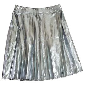 Autre Marque Kai Aakmann Silver Pleated Skirt Silvery