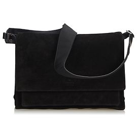 Gucci Black Suede Shoulder Bag Black