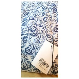 Isabel Marant Etoile-Pantalones blancos / azul estilo jeans-Blanco,Azul