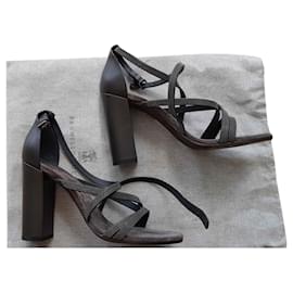 Brunello Cucinelli-sandals-Grey,Dark grey
