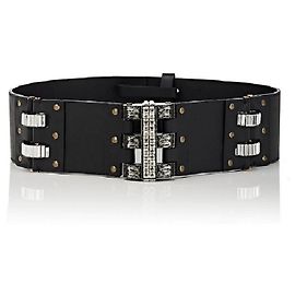 Lanvin leather belt with Swarovski crystals Black