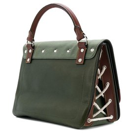 JW Anderson-JW Anderson Green Large Disc Satchel-Brown,Green