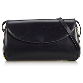 Borsa a tracolla in pelle vintage nera Gucci Nero