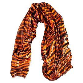 Sciarpa Louis Vuitton Zebra Disco Cachemire Arancione Arancione