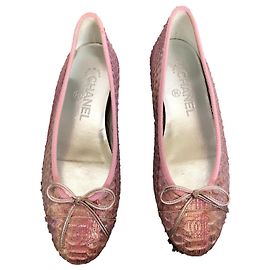 Chanel Ballerinas aus rosa Python Leder Größe 36 Pink