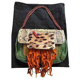 Jerome Dreyfuss Lucien Handtasche aus Python und Leder Mehrfarben