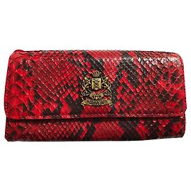 Carteira Jacques Fath em python vermelho e preto Vermelho