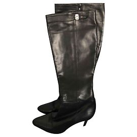 Bottes Hermès en cuir noir taille 41 Noir