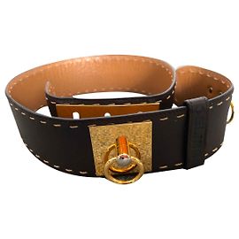 Cinto Céline Dog Collar Marrom Couro Marrom