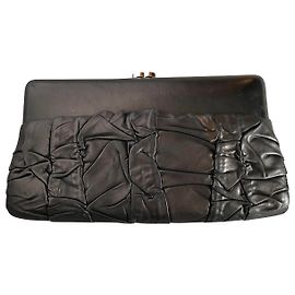 Chanel Black Lambskin Leather Handbag Black