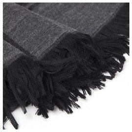 Gucci-gucci, new gray and black wool and silk stole-Grey