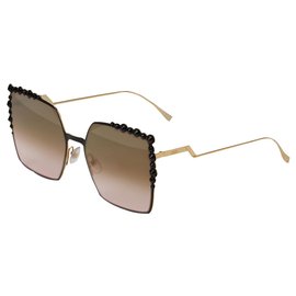 Fendi-FENDI MODEL CAN EYE SUNGLASSES LUNETETES SUNGLASSES NEW-Golden