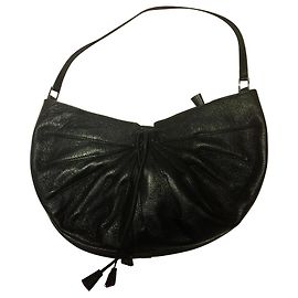 Bolsa meia-lua Anya Hindmarch em couro preto Preto