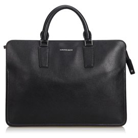 Alexander Mcqueen-Alexander Mcqueen Black Leather Heroic Briefcase-Black