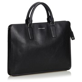 Alexander Mcqueen-Alexander Mcqueen Black Leather Heroic Briefcase-Black