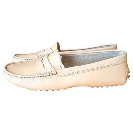 Tod's-Tods pele coloure mocassinas-Bege