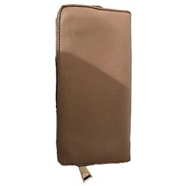 Lancel Leather Portfolio Taupe Taupe