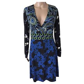 Desigual Kleider Schwarz Blau