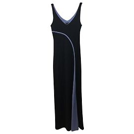 Robe longue Bcbg Max Azria noire et bleu ciel Noir Bleu