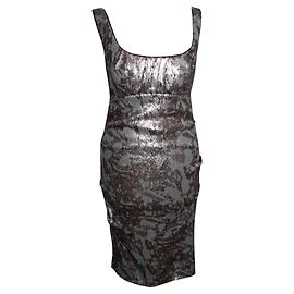 Nicole Miller Elegant sequin metallic dress Silvery Metallic Copper