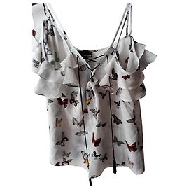 Top de seda blanco The Kooples Blanco
