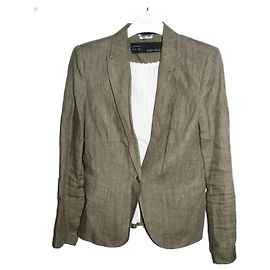 Zara Leinenblazer Olivgrün
