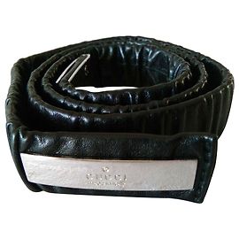 GUCCI Stretch Leather Belt Black