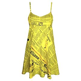 John Galliano Vestido de gaceta Amarillo