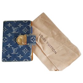 Louis Vuitton-Blue Denim Louis Vuitton Diary-Blue,Golden,Yellow