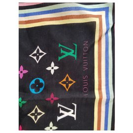 Louis Vuitton-Square scarf monogram-Black