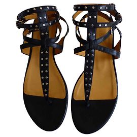 Ba&Sh Sandalias Negro Plata