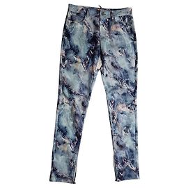 Pantalon Msgm Bleu Multicolore en Coton Bleu Multicolore