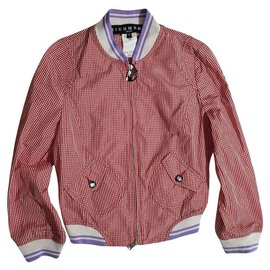 John Richmond Jacket Red Multicolore Polyester Red Multiple colors