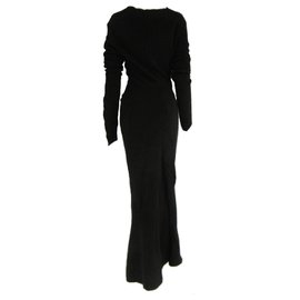 Comme Des Garcons-Comme des Garcons Wool Floor Length Dress-Black