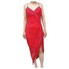 Autre Marque Robe Brodée De Perles Bellville Sassoon Lorcan Mullany Rouge
