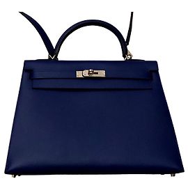 Kelly hermès saddler 32 cm Azul