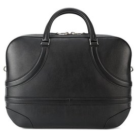 Alexander Mcqueen-Alexander Mcqueen Black Leather Harness Briefcase-Black