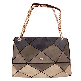 Borsa Roger Vivier Prisma in camoscio blu e grigio Multicolore