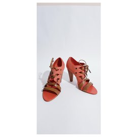 Tod's-Sandals-Brown,Coral