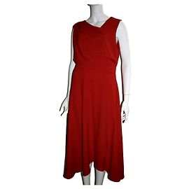 Donna Karan Asymmetrisches rotes Kleid Rot