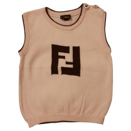 Fendi-Tops Tees-Beige