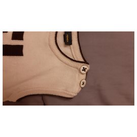 Fendi-Tops Tees-Beige
