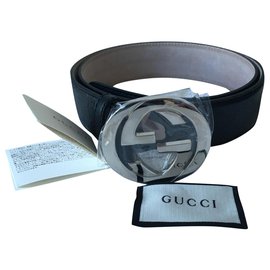 Gucci-Ceinture homme Guccissima-Noir