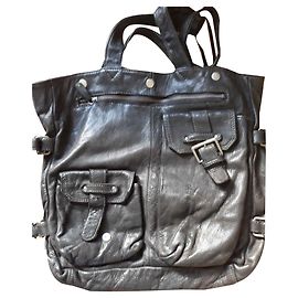 Sac cabas Ikks XL en cuir noir Noir