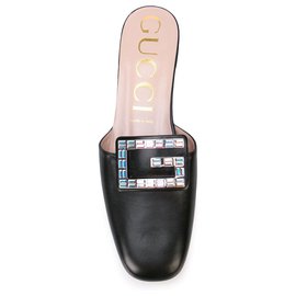 Gucci-GUCCI slippers Crystal G SHOES CHASSURES-Brown