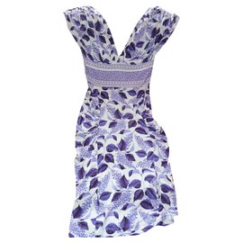Just Cavalli-fluid dress-White,Purple