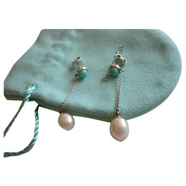 Tiffany & Co-Color by the Yard diseñado por Elsa Peretti con turquesas y perlas cultivadas.-Plata,Azul